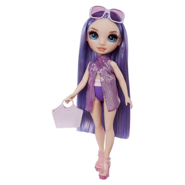 Rainbow High Violet Willow in Costume da Bagno Rosso - Bambola Moda Flessibile e Accessori