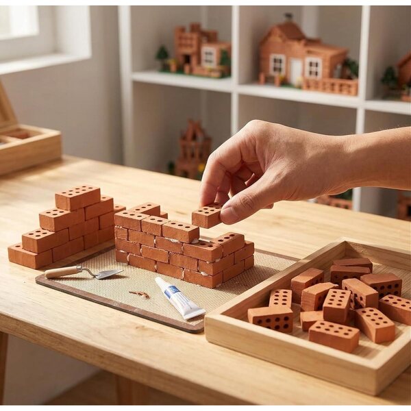 50 rote Miniatursteine 2x1x1 cm zum Modellieren und für kreative Dekorationen