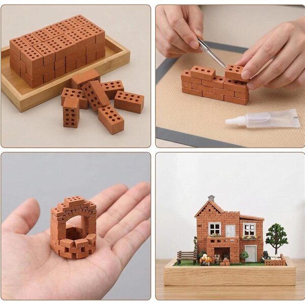 50 rote Miniatursteine 2x1x1 cm zum Modellieren und für kreative Dekorationen