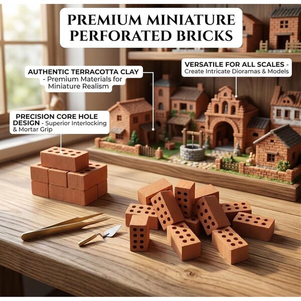 50 rote Miniatursteine 2x1x1 cm zum Modellieren und für kreative Dekorationen