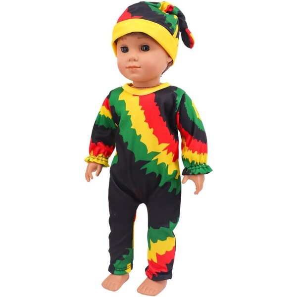 18 Zoll amerikanische Puppenkleidung – Pyjama und Schlafmütze, 2 Stück