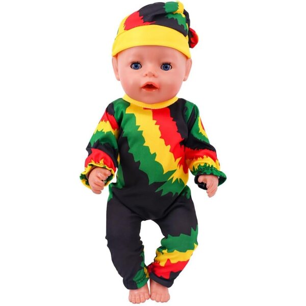 18 Zoll amerikanische Puppenkleidung – Pyjama und Schlafmütze, 2 Stück