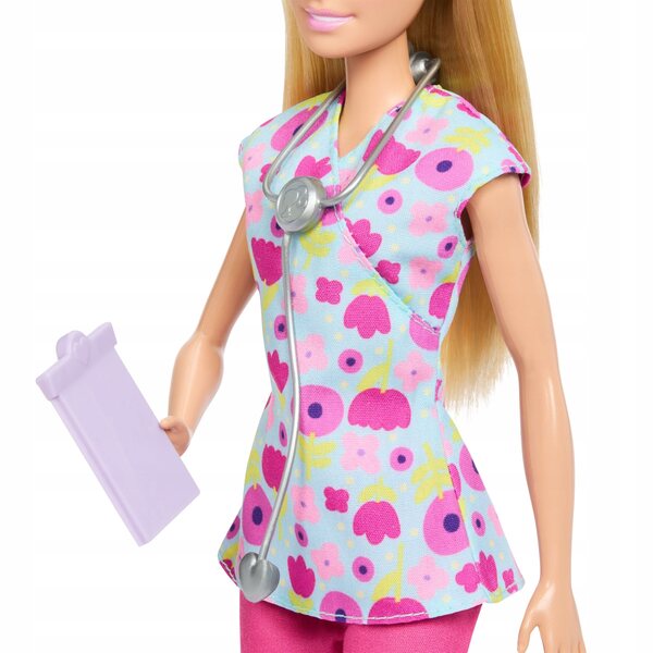 Barbie Kinderarzt-Set mit Blondina-Puppe für Kinder ab 3 Jahren