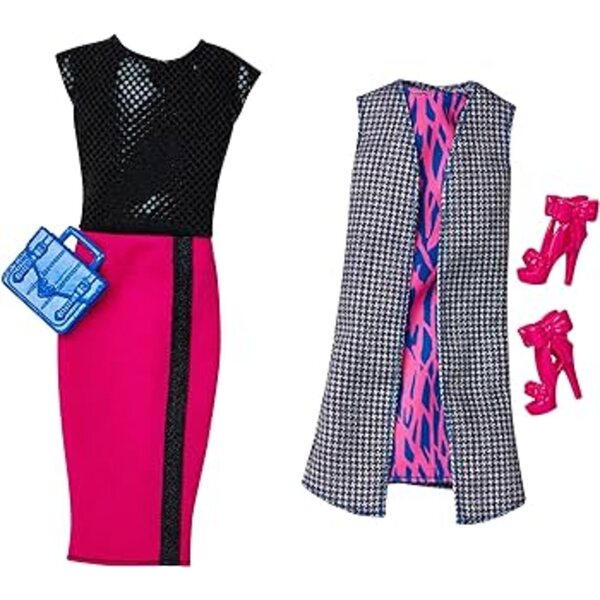 Barbie Fashionistas 32 cm mit 3 Kleidungsstücken und Ankleideaccessoires