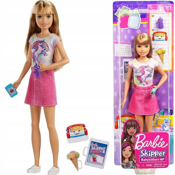 Barbie Skipper Babysitters Puppe mit Einhornbluse, 32,5 cm groß