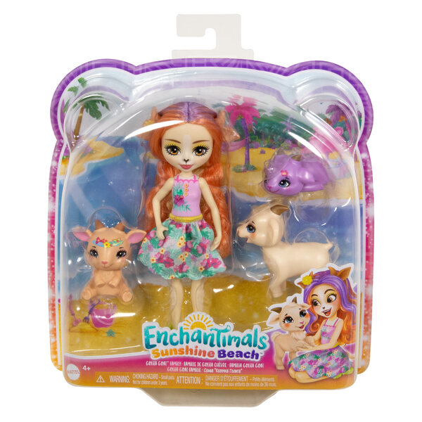 Enchantimals Ziegenfamilien-Set mit Golita-Ziegenpuppe und Tieren