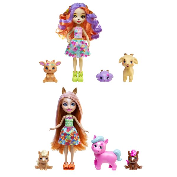 Enchantimals Ziegenfamilien-Set mit Golita-Ziegenpuppe und Tieren