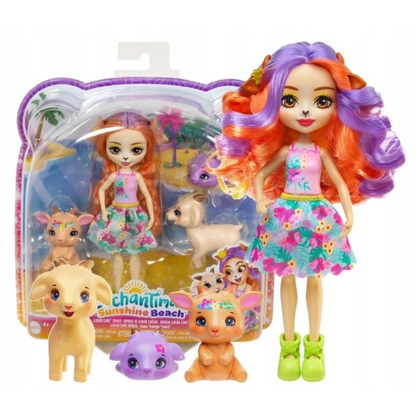 Enchantimals Ziegenfamilien-Set mit Golita-Ziegenpuppe und Tieren