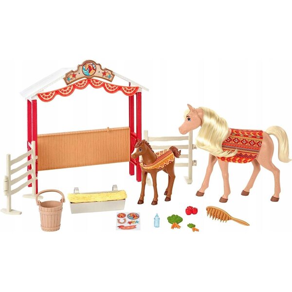 Mustang Duch di Libertà Spirit - Set Stalla con Cavallo e Puledro 32 cm