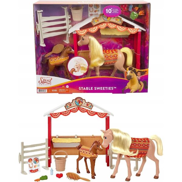 Mustang Duch di Libertà Spirit - Set Stalla con Cavallo e Puledro 32 cm