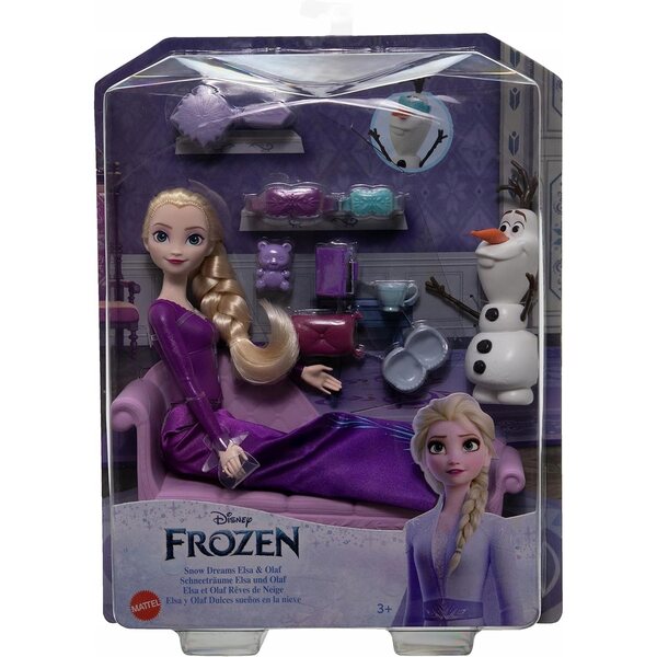 Disney Frozen Elsa und Olaf Schlafset mit Mattel-Spielzubehör