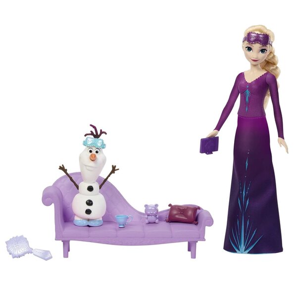 Disney Frozen Elsa und Olaf Schlafset mit Mattel-Spielzubehör