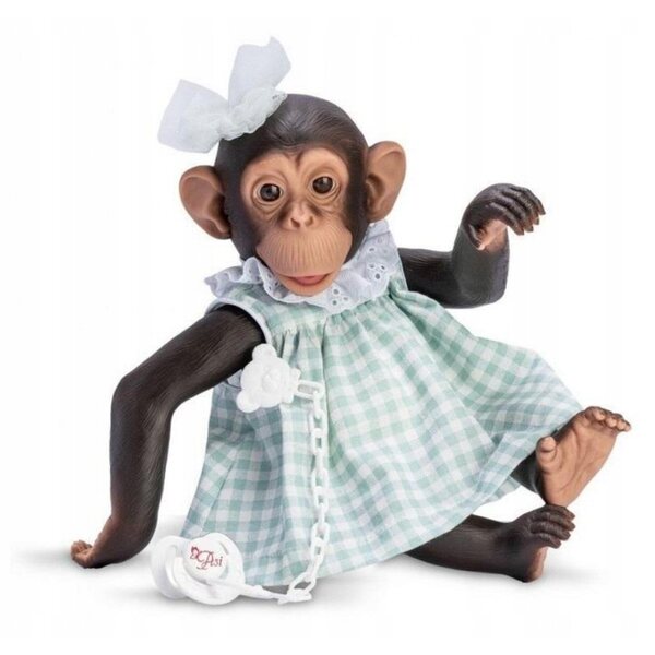 Lola-Affe 32 cm aus Vinyl mit Vanilleduft und handgefertigtem Kleid