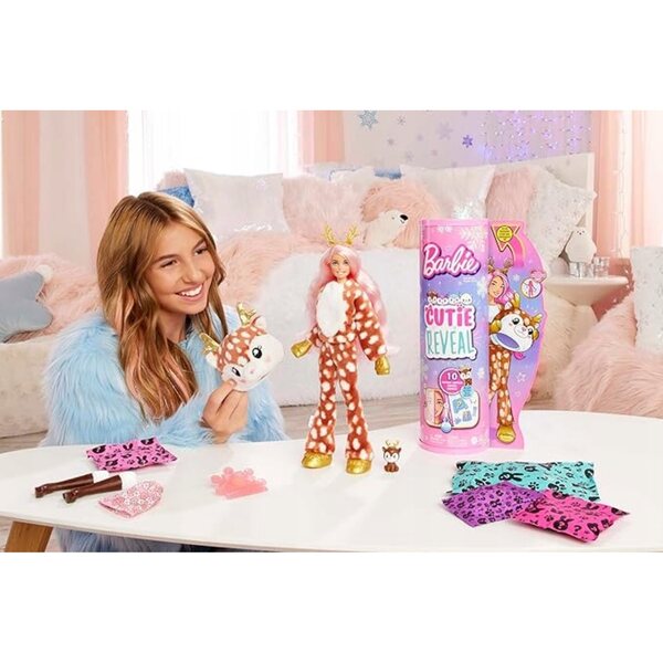 Barbie Cutie Reveal Deer Doll – Interaktive Puppe für Kinder ab 3 Jahren