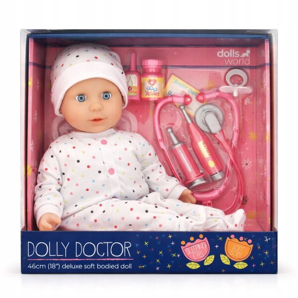 Dolly Dottore bambola 46 cm con Accessori Medici - Dolls World Peterkin