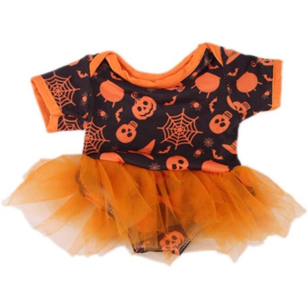 Halloween-Outfit für 18'' amerikanische Puppen mit Kürbis und Fledermausrock