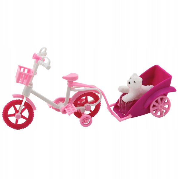 Poppenspeelgoedset met fiets, aanhanger en hond voor kinderen vanaf 3 jaar