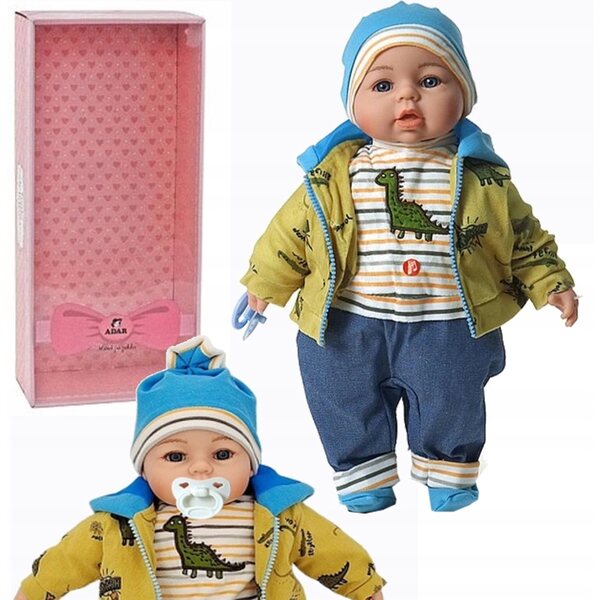 Babypuppe 45 cm, interaktives Baby mit polnischen Geräuschen, abnehmbare Kleidung