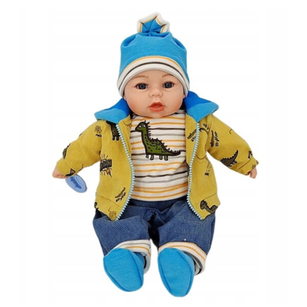 Babypuppe 45 cm, interaktives Baby mit polnischen Geräuschen, abnehmbare Kleidung