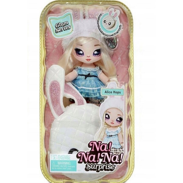 NANANA SURPRISE Glam Doll aus der Alice Hops-Serie mit Pompon-Tasche zum Sammeln