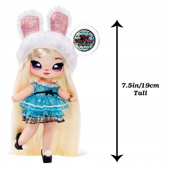 NANANA SURPRISE Bambola Glam Serie Alice Hops con Borsa Pompon Collezionabile