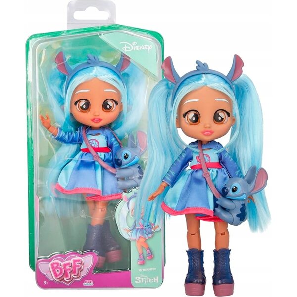Stitch Cry Babies BFF Disney Puppe mit langen Haaren und Accessoires, 30 cm