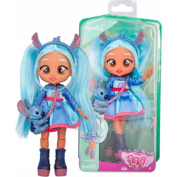 Stitch Cry Babies BFF Disney Puppe mit langen Haaren und Accessoires, 30 cm