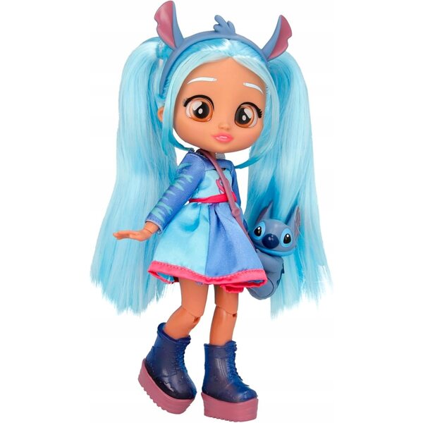 Stitch Cry Babies BFF Disney Puppe mit langen Haaren und Accessoires, 30 cm
