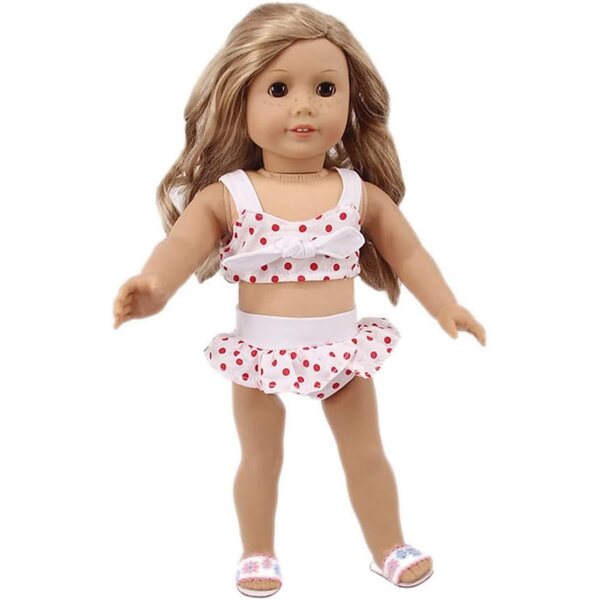 18 Zoll amerikanische Puppenkleidung – Bikini mit Schleife 2-teiliges Set Odulu