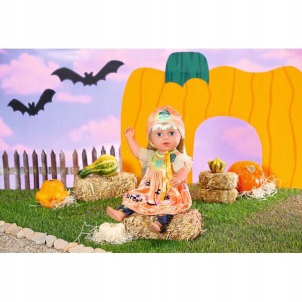 BABY born Halloween-Kostüm 43 cm mit Kürbiskleid und bezaubernden Accessoires