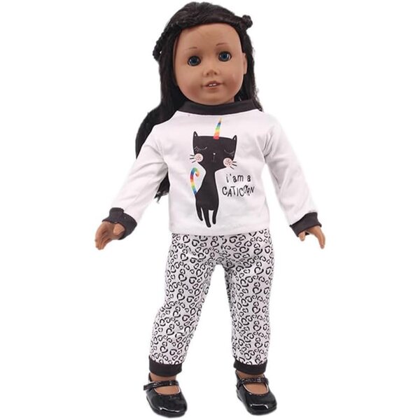 Puppenkleidung 18 Zoll Tier-Pyjama-Set 2-teilig Stretch-Odulu