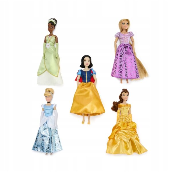 Set 11 bambole principesse Disney, Rosaspina Jasmine Biancaneve e Moana 29 cm