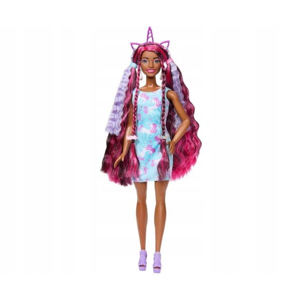 Barbie Hair Fun Puppe 35 cm mit lila Kleid und Accessoires