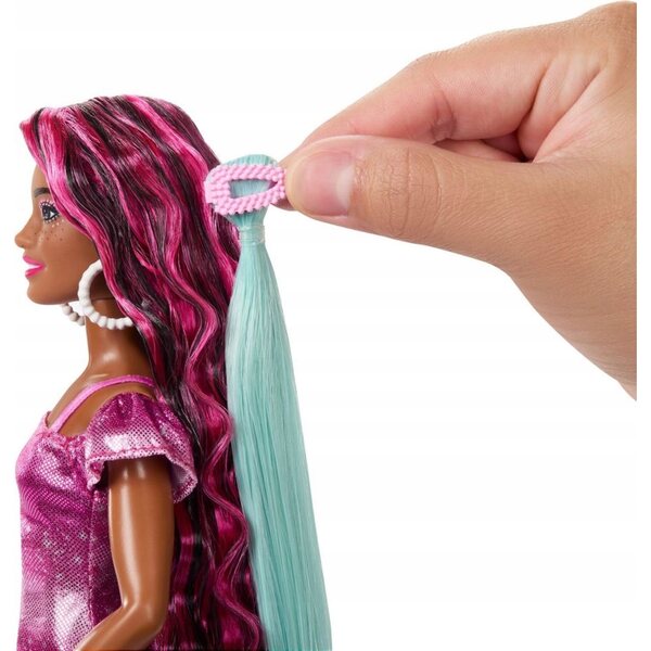 Barbie Hair Fun Puppe 35 cm mit lila Kleid und Accessoires