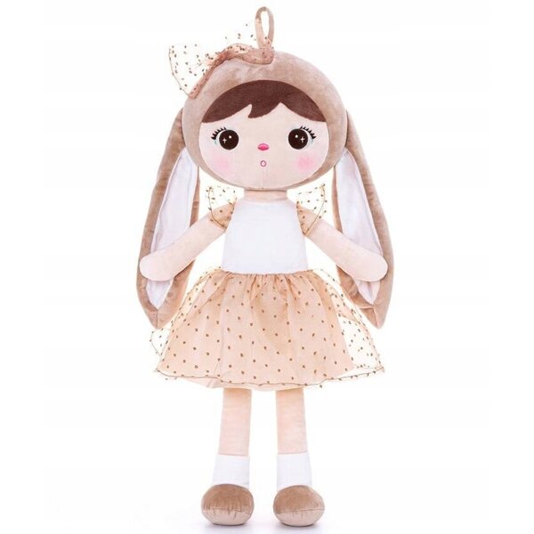 Metoo personalizowana Beżowa Królisia z Kokardką XL 70 cm - imię gratis! :)