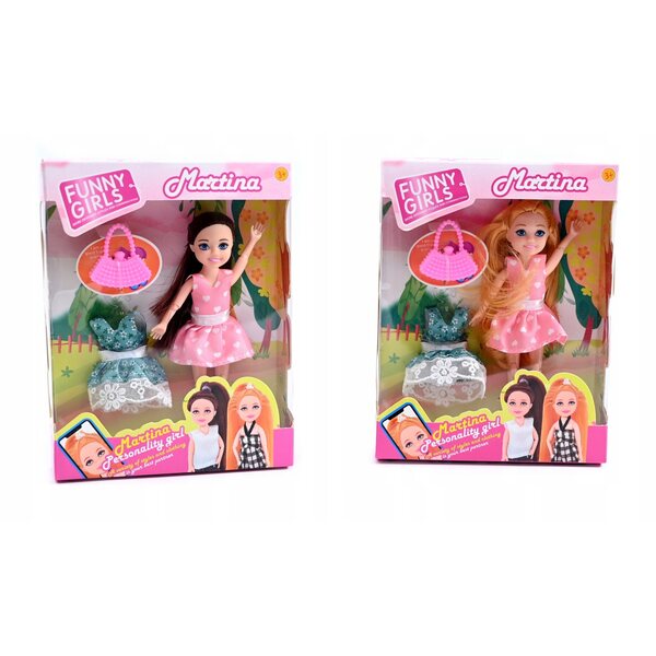 Mini bambola con accessori per bambine, vari modelli colorati e sicuri