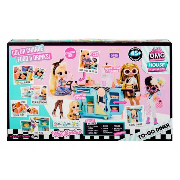 LOL Surprise Doll Sundae Set I Am Diner OMG con 45 accessori interattivi