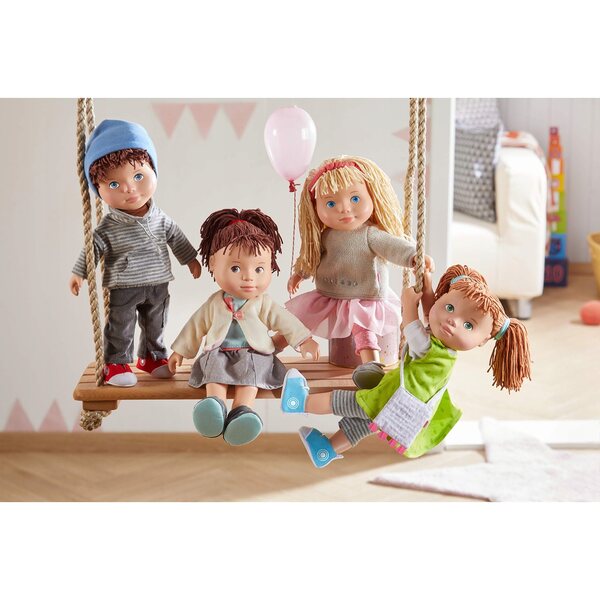 Bambola HABA Milou da 32 cm con vestito verde per bambini dai 3 anni
