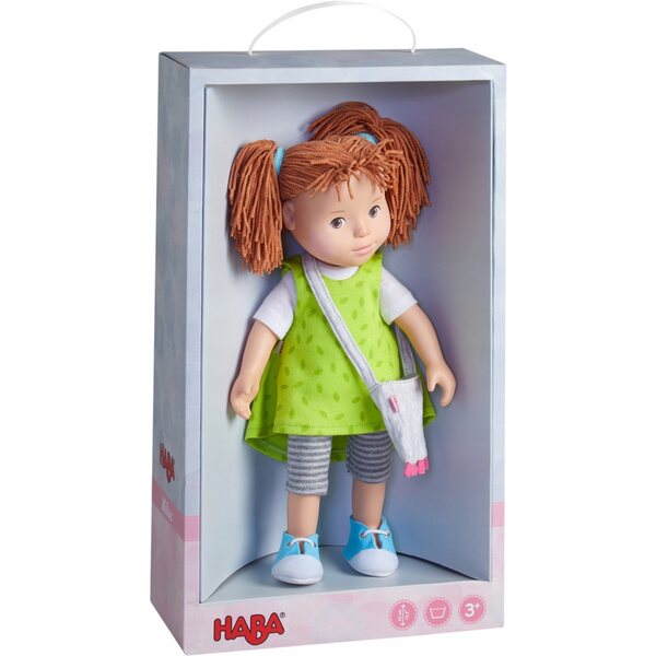 Bambola HABA Milou da 32 cm con vestito verde per bambini dai 3 anni