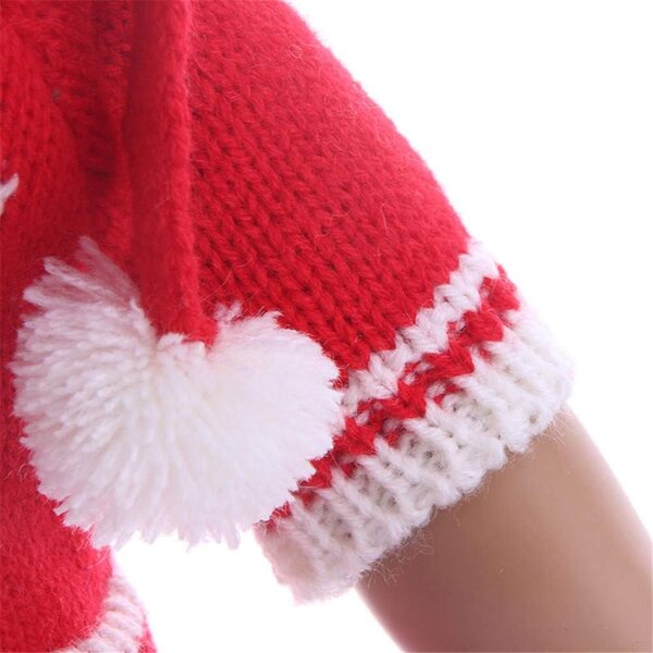 Kleidung für 18-Zoll-amerikanische Puppen – 3-teiliges Set, Weihnachtsrot