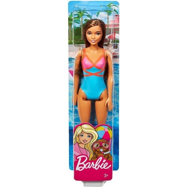 Barbie Beach Szatynka 32 cm mit buntem Badeanzug