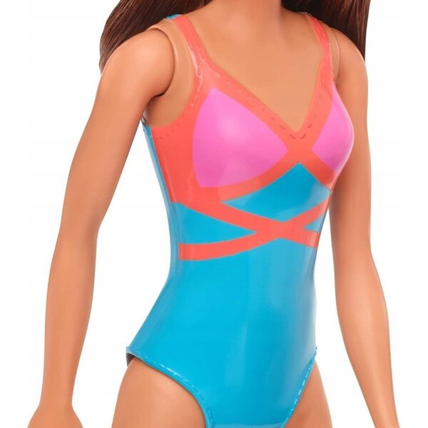 Barbie Beach Szatynka 32 cm mit buntem Badeanzug