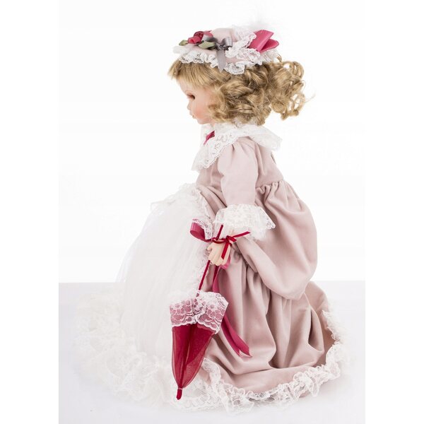 Lal Dolce Porcellana Decorativa Grande in Abito Rosa - Idea Regalo Elegante 45cm