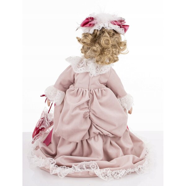 Lal Dolce Porcellana Decorativa Grande in Abito Rosa - Idea Regalo Elegante 45cm