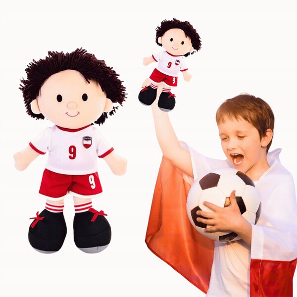 Fußballfan-Maskottchen-Plüschtier, lizenziert vom polnischen Fußballverband, 38 cm, weich und sicher