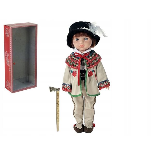 Bambola tradizionale bambino in costume folk che parla e canta 38 cm