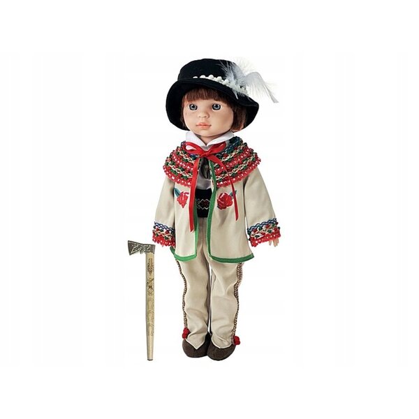 Bambola tradizionale bambino in costume folk che parla e canta 38 cm