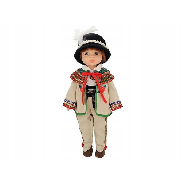 Bambola tradizionale bambino in costume folk che parla e canta 38 cm