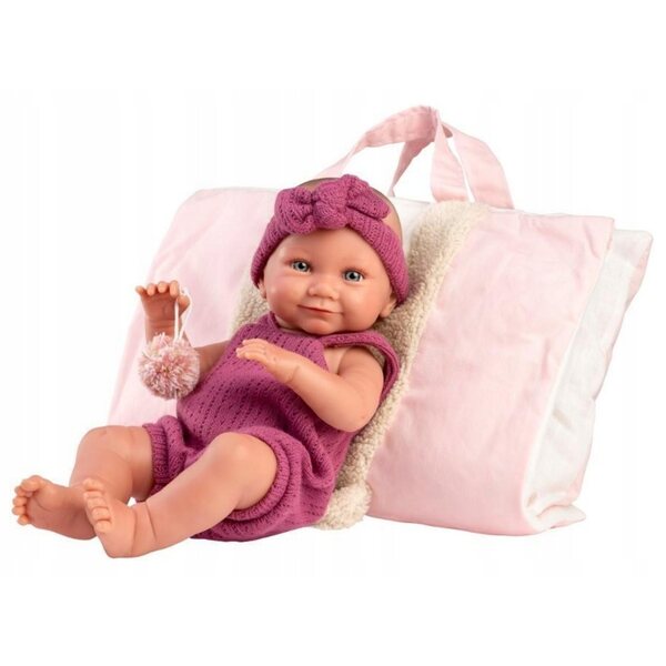 Bambola in vinile Nica 40cm con abbigliamento rosa e accessori – Handmade in Spagna
