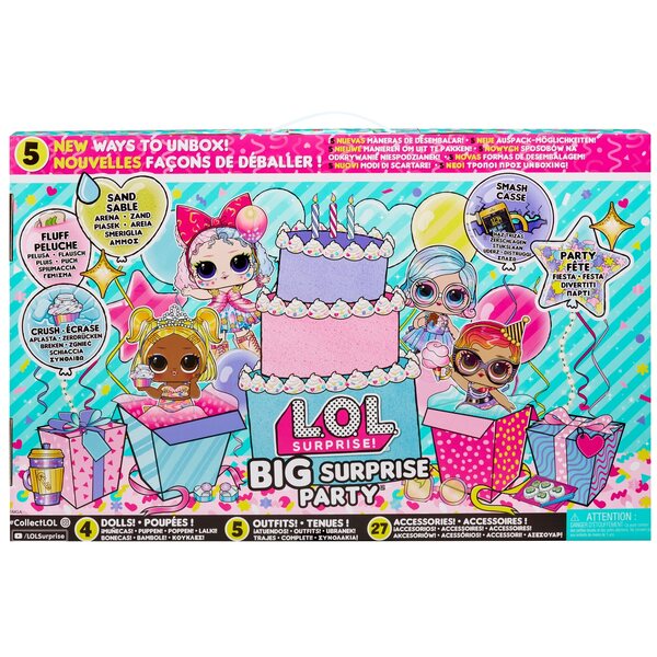 L.O.L. SURPRISE Große Überraschungsparty – Set mit 4 Puppen und Zubehör für Kinder